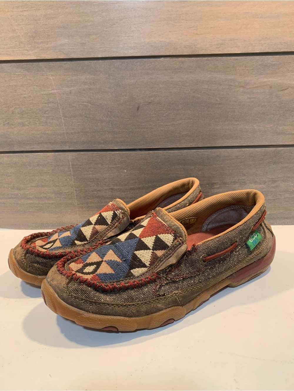 Twisted X Womens ECO TWX Driving  Moccasins Aztec Sz 7.5 Western Casual Comfort
